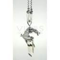 Colgante dragón. Joya vikinga en plata y cuarzo