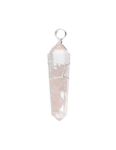 Rose Quartz Pendant with Resin...