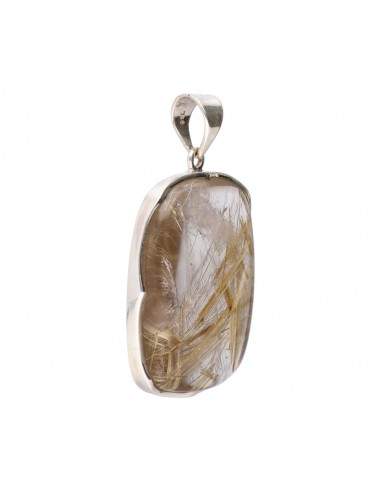Pingente de quartzo rutilado em prata...