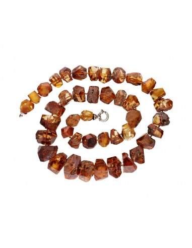 Rustic Amber Necklace with Insects in...