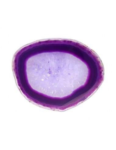 Plaque d'agate lilas teintée moyenne