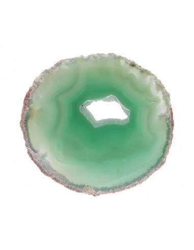 Grande assiette en agate verte teintée