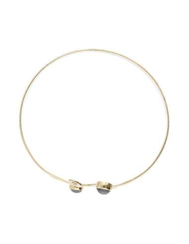 Pulseira de bronze com Labradorite -23-