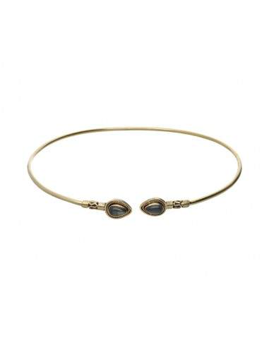 Bronze Bracelet with Mineral -7-