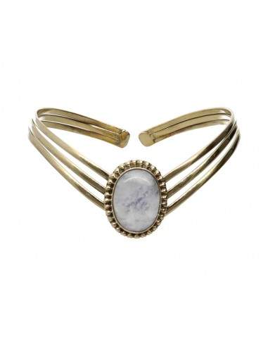 Pulsera de Bronce con Piedra Luna -28-