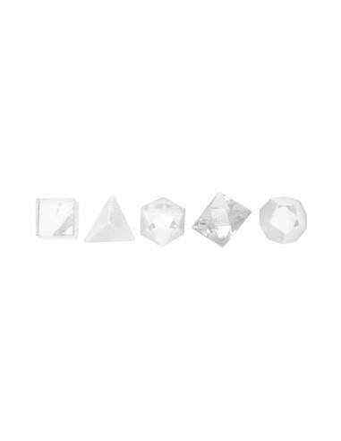 White Quartz Platonic Shapes Set