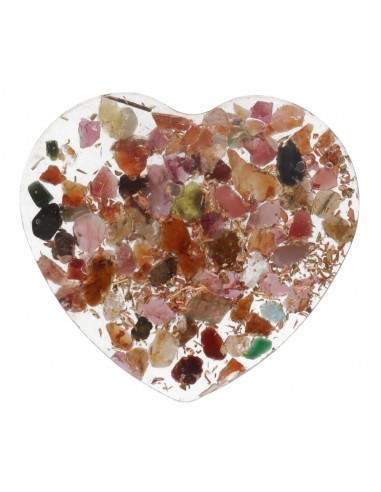 Resin Heart with Multicolored...