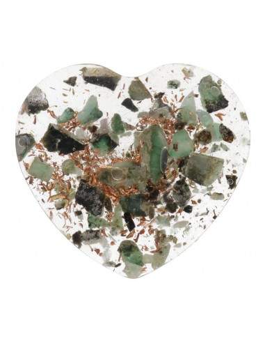 Corazón de Resina con Esmeralda 3x3cm...