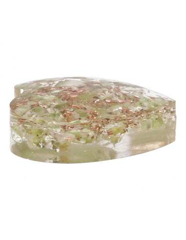 Resin Heart with Peridot 3x3cm
