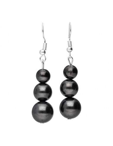Boucles d'oreilles sphères en shungite