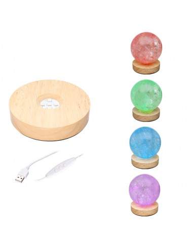 Base de Luz LED de Madera USB - Lámpara