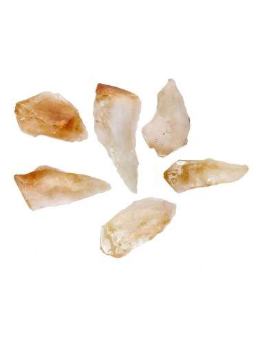 Pointes de citrine moyennement chauffées