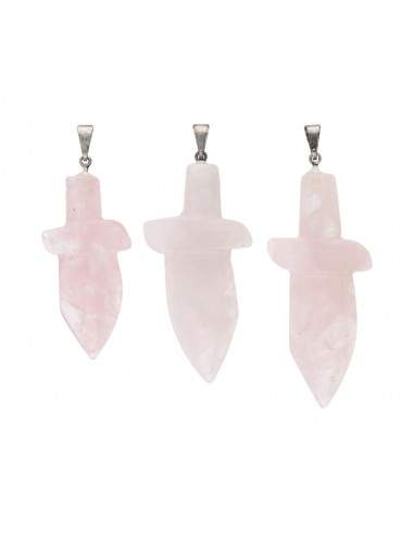 Colgante Espada de Cuarzo Rosa