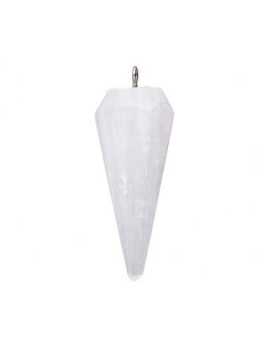 Selenite Faceted Tip Pendant