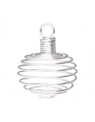 Pendentif petite cage plaqué argent