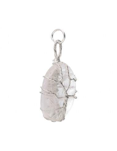 Tree of Life Quartz Pendant in Silver...