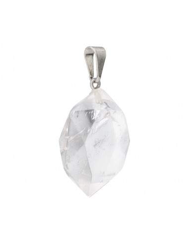 Pendentif en quartz blanc de forme...