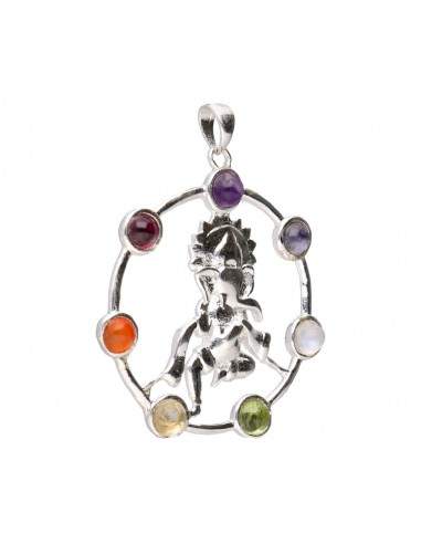 Pendentif Ganesha avec minéraux de...