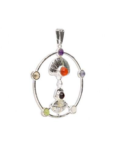 Pendentif Bouddha et fleur de lotus...