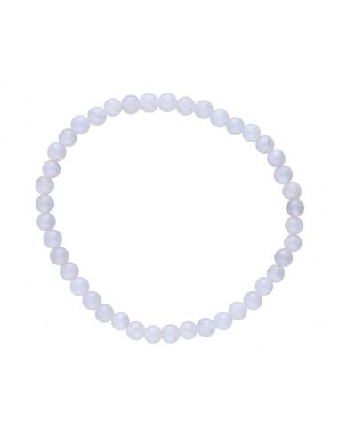 Bracelet en calcédoine bleue 4mm