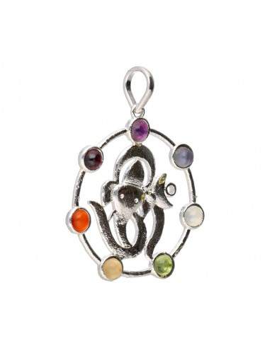 Ganesha e OM Pingente com minerais de...
