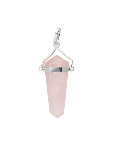 Colgante Biterminado de Cuarzo Rosa...