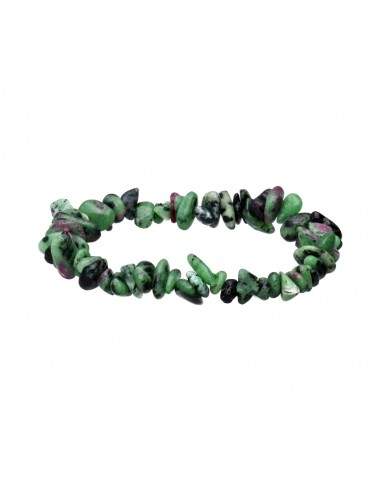 Bracelet à puces de zoisite avec rubis
