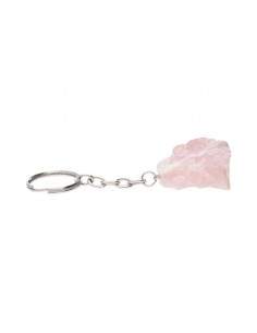 Porte-clés en quartz rose brut 2