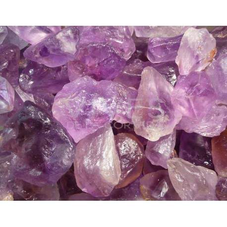 amatista con un 50% de citrino semipulido