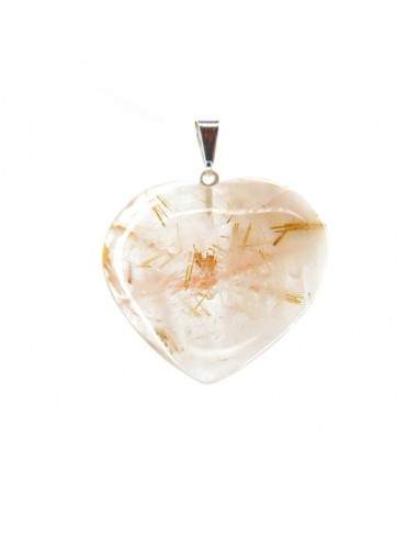 Pendentif en forme de coeur en quartz...