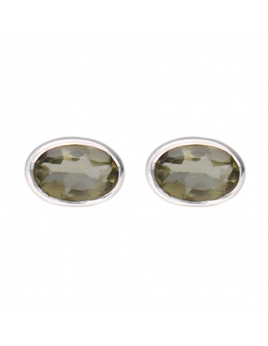 Pendentif bouton ovale en Moldavite...