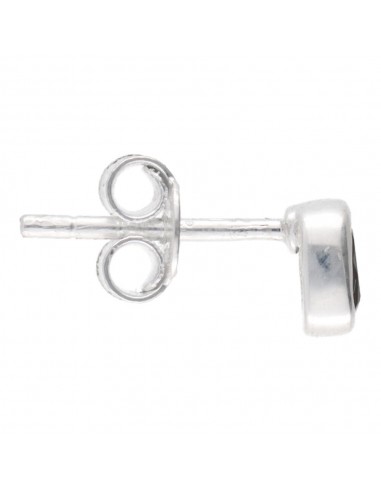 Pendiente Botón Óvalo de Moldavita en...