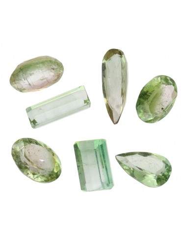 Faceted Tourmaline Mix cabochons (7 pcs)