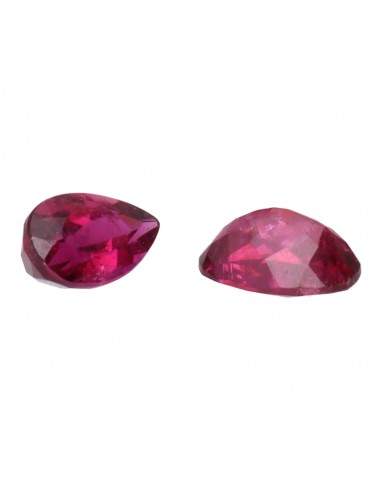 Faceted Red Tourmaline cabochons (2...