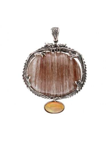 Rutilated Quartz Pendant in 925...