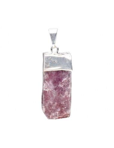 Pendentif en mica brut plaqué argent