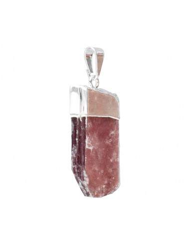 Pendentif en mica brut plaqué argent