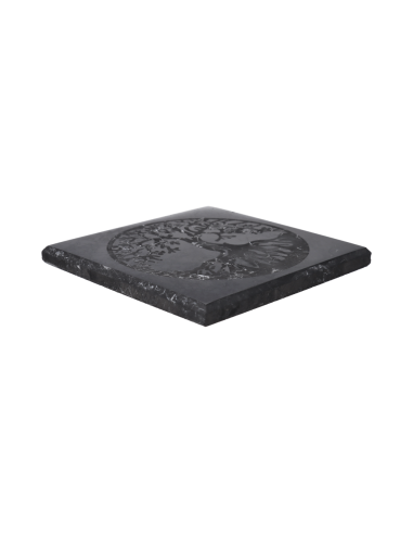 Polished Shungite Plate Tree of Life
