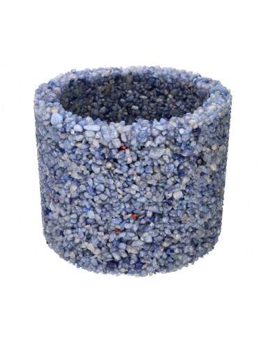 Large Blue Quartz Chip Candle Holders