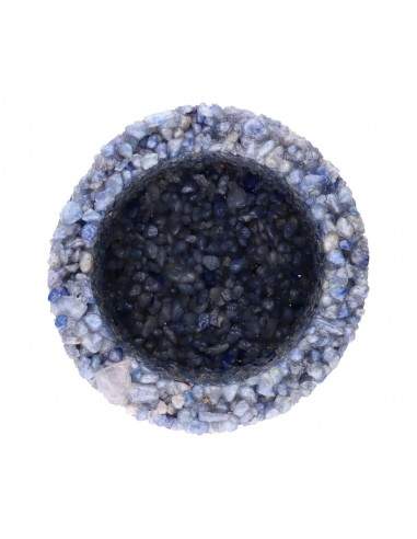 Small Blue Quartz Chip Candle Holders