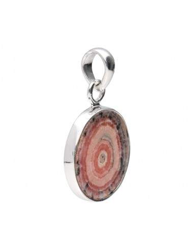 Flat Rhodochrosite Pendant in 925...