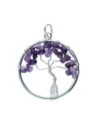 Tree of Life Pendant with Amethyst in...