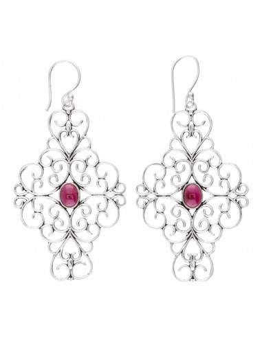 Brincos de granada com banho de prata...