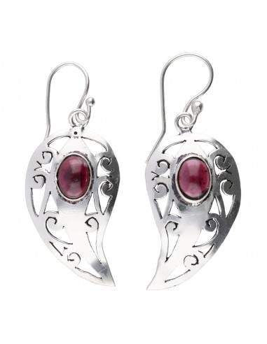 Brincos de granada com banho de prata...