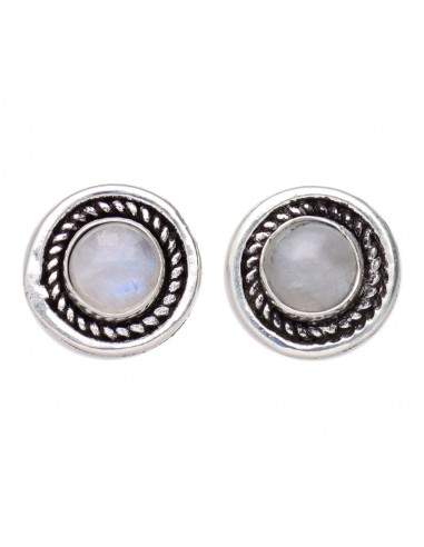 Brincos de pedra da lua com banho de...