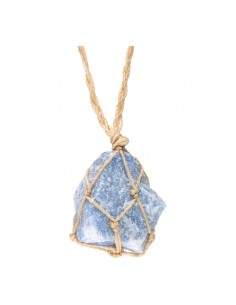 Pendentif en quartz bleu brut