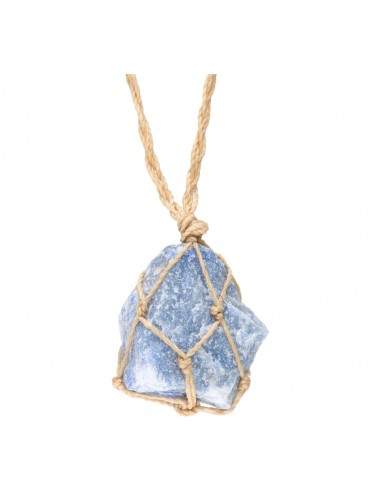 Pendentif en quartz bleu brut