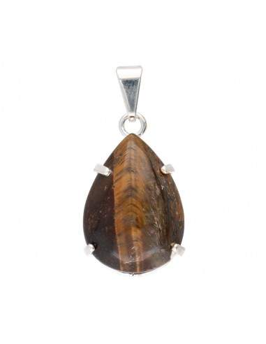 Pendentif en Oeil de Tigre plaqué argent