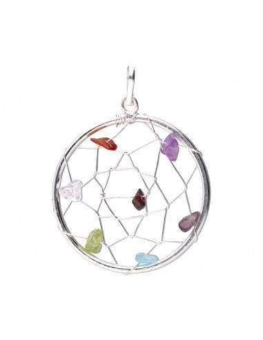 Star with Chakras Dreamcatcher Pendant