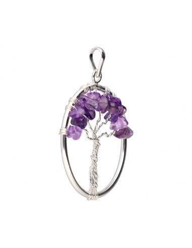 Tree of Life Pendant with Amethyst in...
